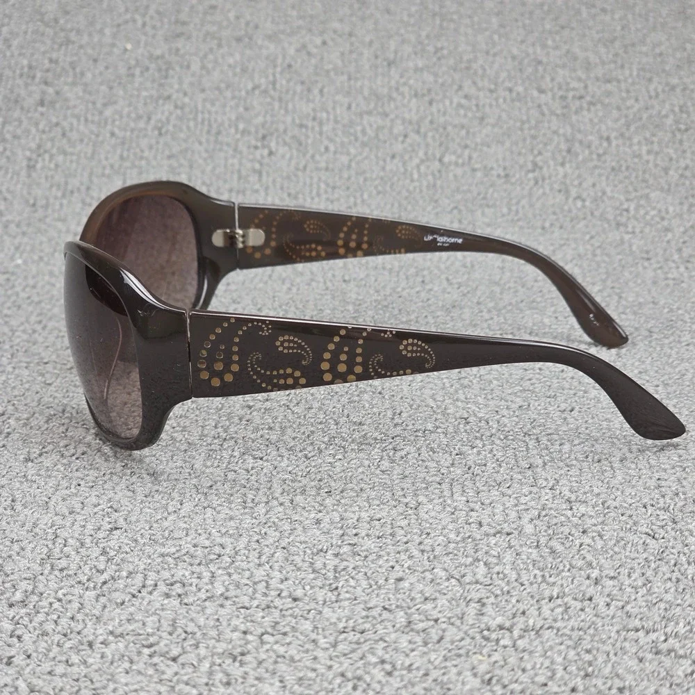 Liz Claiborne Paisley Dot Sunglasses Women Brown Oversized Glam Boho OS